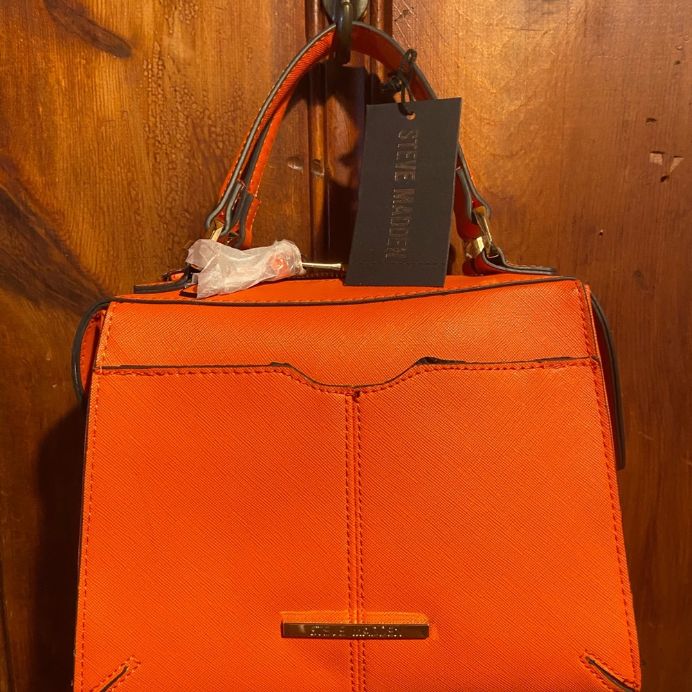 Steve Madden Orange Structured Satchel